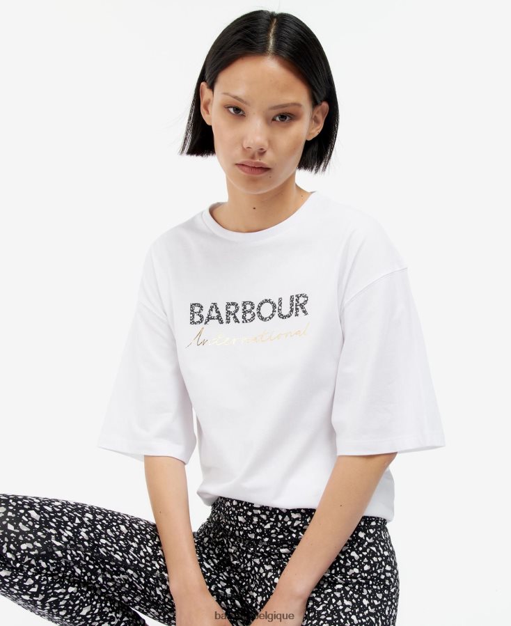 vêtements Barbour t-shirt pavillon blanc optique femmes T2L6ZP1701