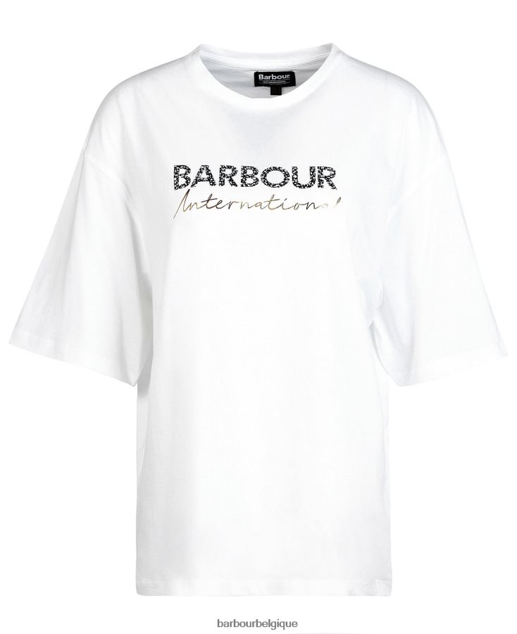 vêtements Barbour t-shirt pavillon blanc optique femmes T2L6ZP1701