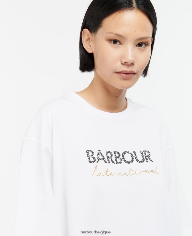 vêtements Barbour t-shirt pavillon blanc optique femmes T2L6ZP1701