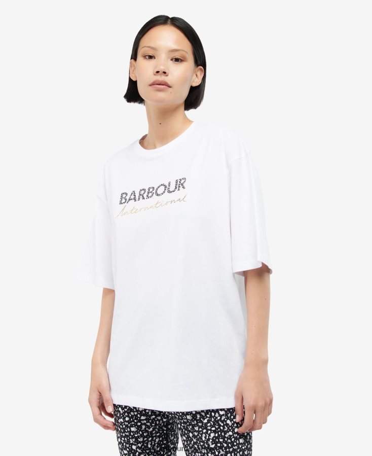 vêtements Barbour t-shirt pavillon blanc optique femmes T2L6ZP1701