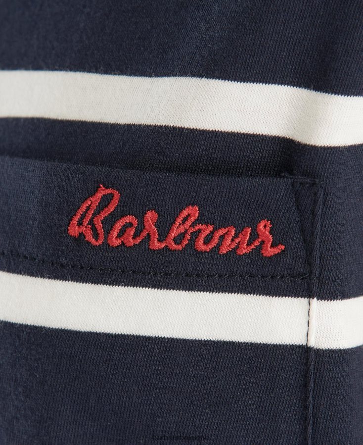 vêtements Barbour t-shirt à rayures otterburn marine/blanc femmes T2L6ZP1652