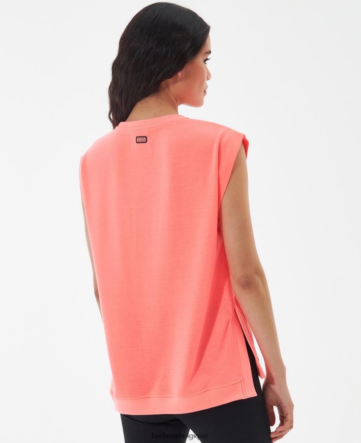 vêtements Barbour t-shirt sanderson corail atomique femmes T2L6ZP1687