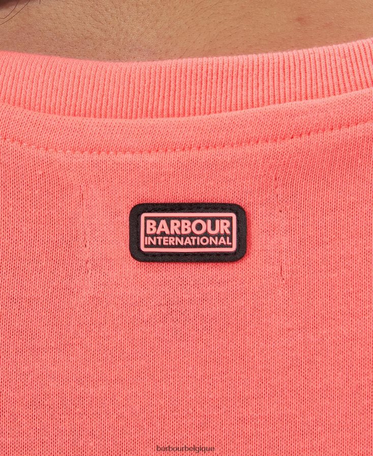vêtements Barbour t-shirt sanderson corail atomique femmes T2L6ZP1687