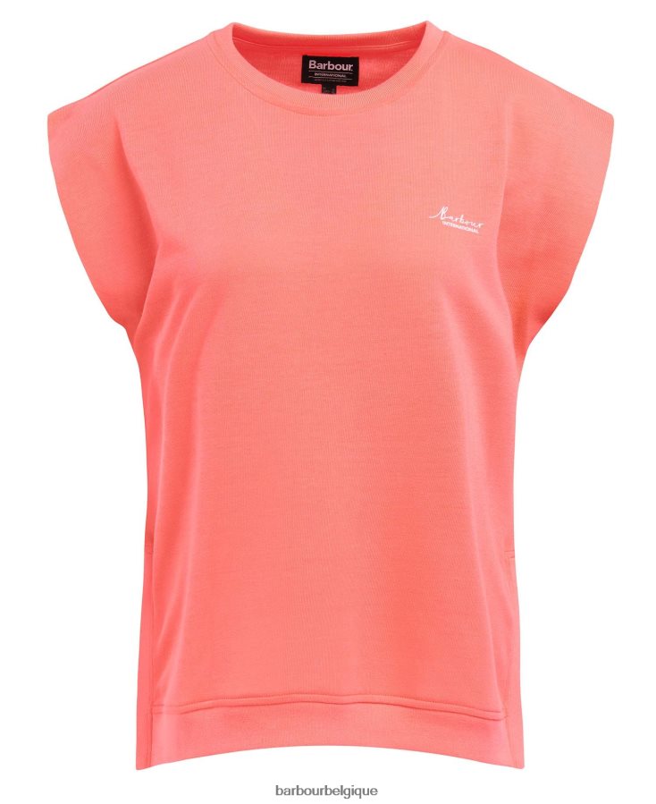 vêtements Barbour t-shirt sanderson corail atomique femmes T2L6ZP1687