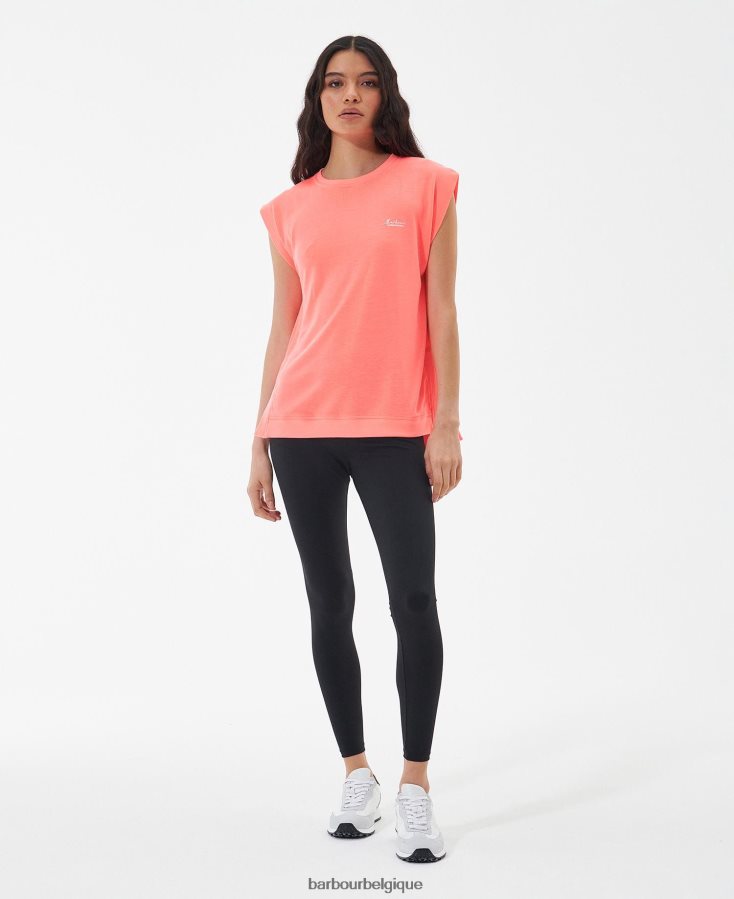 vêtements Barbour t-shirt sanderson corail atomique femmes T2L6ZP1687