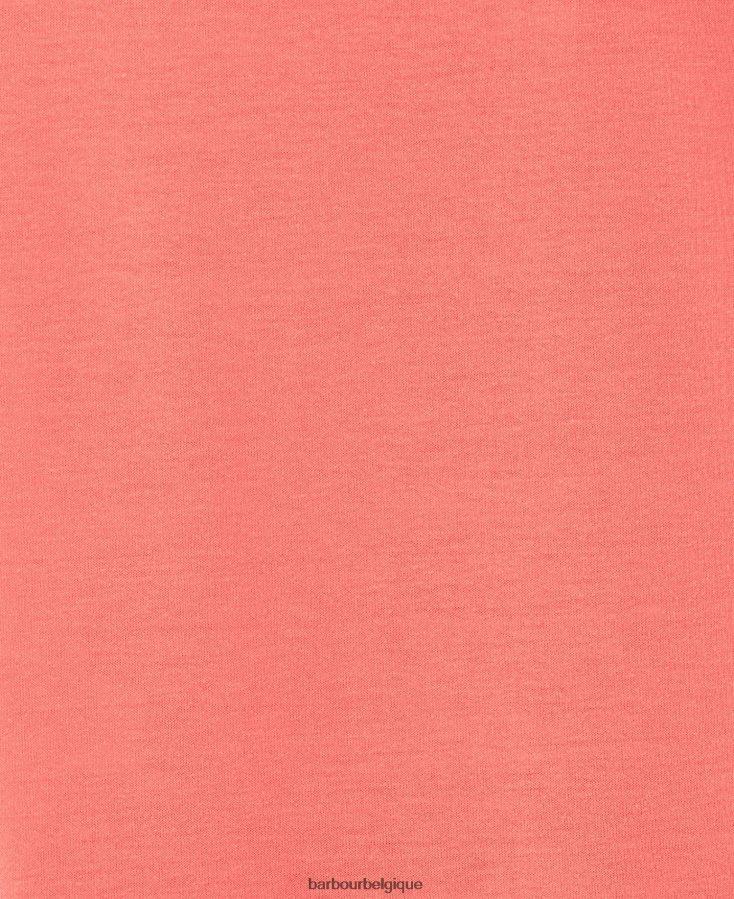 vêtements Barbour t-shirt sanderson corail atomique femmes T2L6ZP1687
