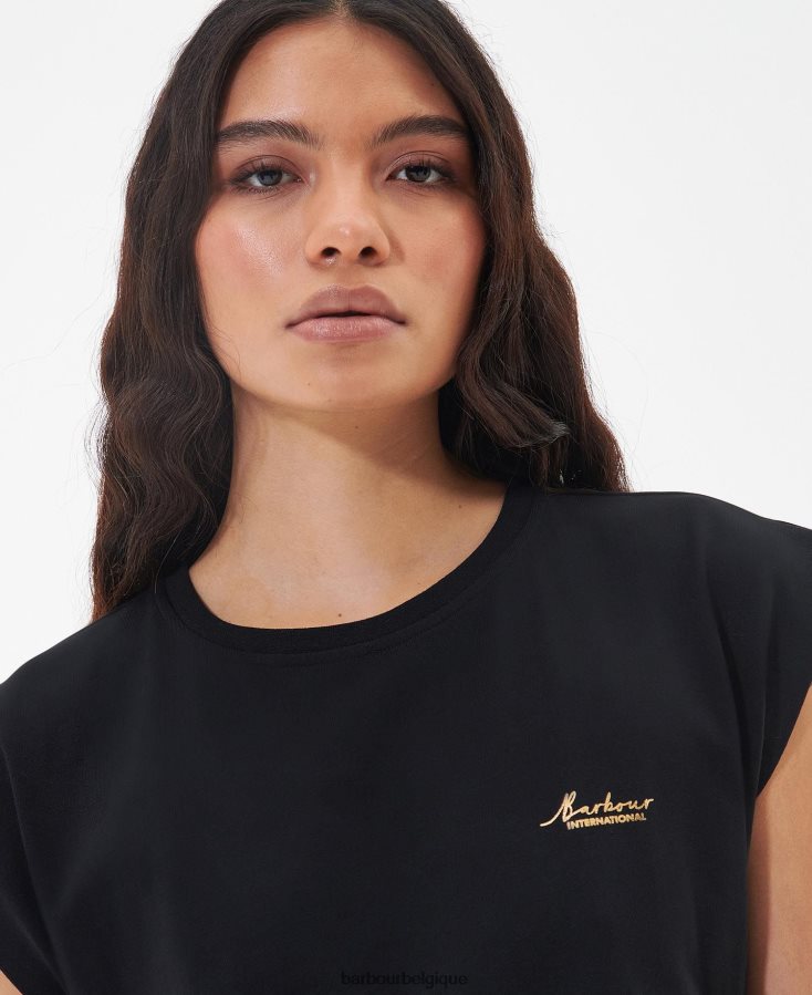 vêtements Barbour t-shirt sanderson corail atomique femmes T2L6ZP1707