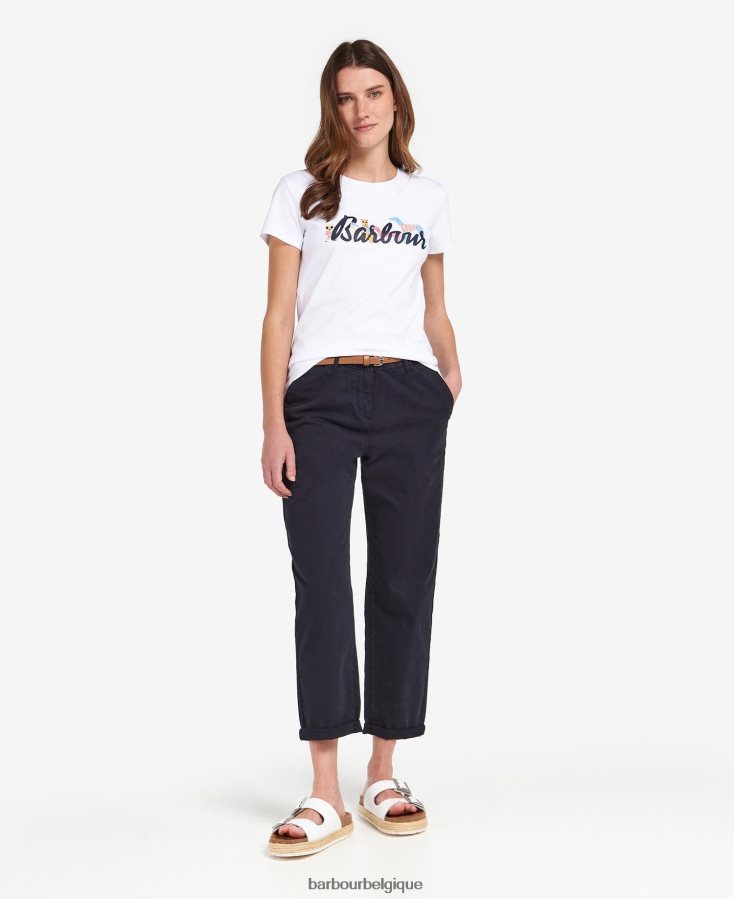vêtements Barbour t-shirt southport gris clair chiné femmes T2L6ZP1660
