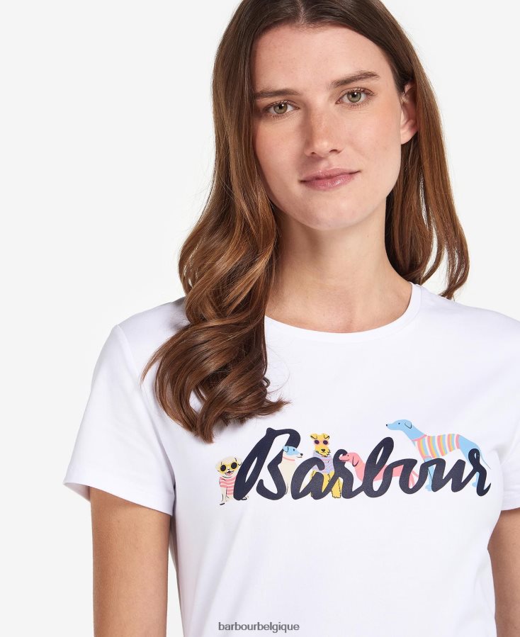vêtements Barbour t-shirt southport gris clair chiné femmes T2L6ZP1660