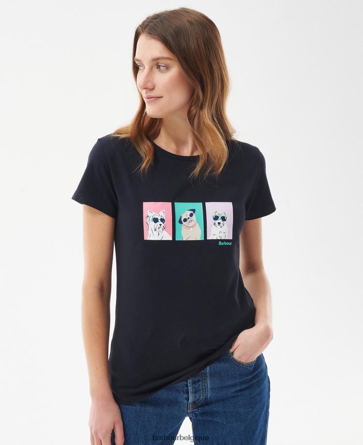 vêtements Barbour tee-shirt balises blanc classique femmes T2L6ZP1689