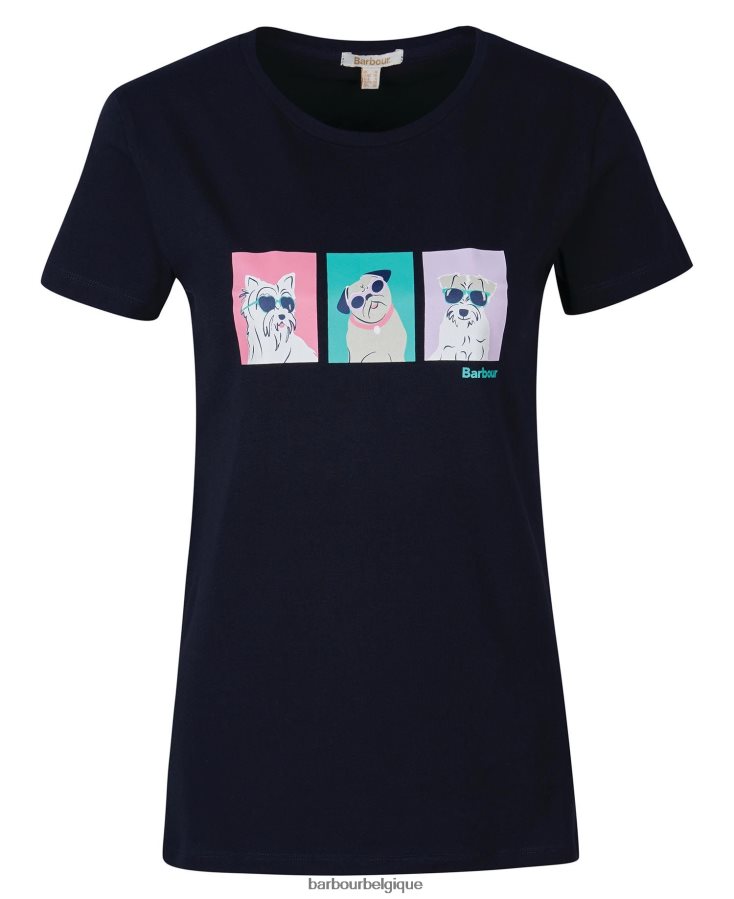 vêtements Barbour tee-shirt balises blanc classique femmes T2L6ZP1689