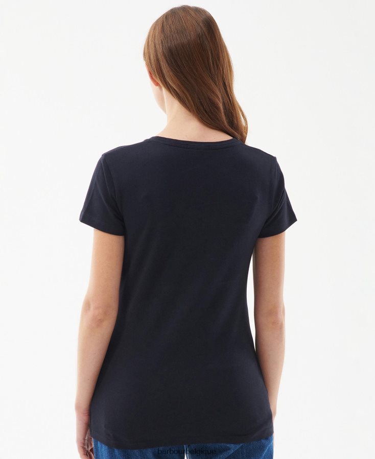 vêtements Barbour tee-shirt balises blanc classique femmes T2L6ZP1689