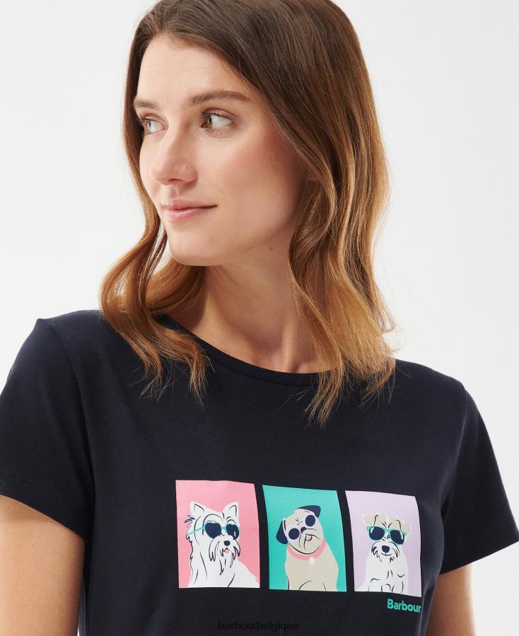 vêtements Barbour tee-shirt balises blanc classique femmes T2L6ZP1689