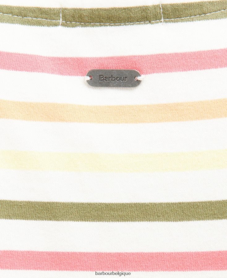 vêtements Barbour top bradley à manches courtes multirayure bleu marine femmes T2L6ZP1755