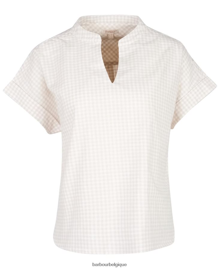 vêtements Barbour top en pierre sable/blanc femmes T2L6ZP1604