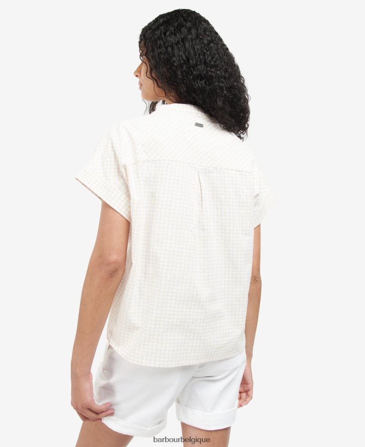 vêtements Barbour top en pierre sable/blanc femmes T2L6ZP1604
