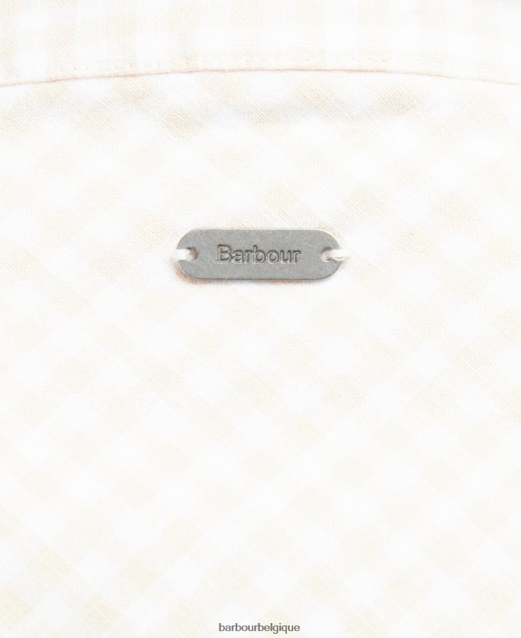 vêtements Barbour top en pierre sable/blanc femmes T2L6ZP1604