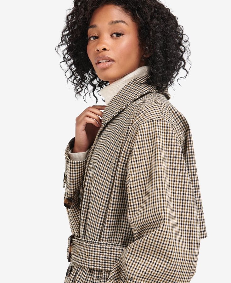 vêtements Barbour trench à carreaux somerland micro carreaux vert peuplier femmes T2L6ZP1525