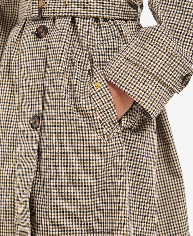 vêtements Barbour trench à carreaux somerland micro carreaux vert peuplier femmes T2L6ZP1525