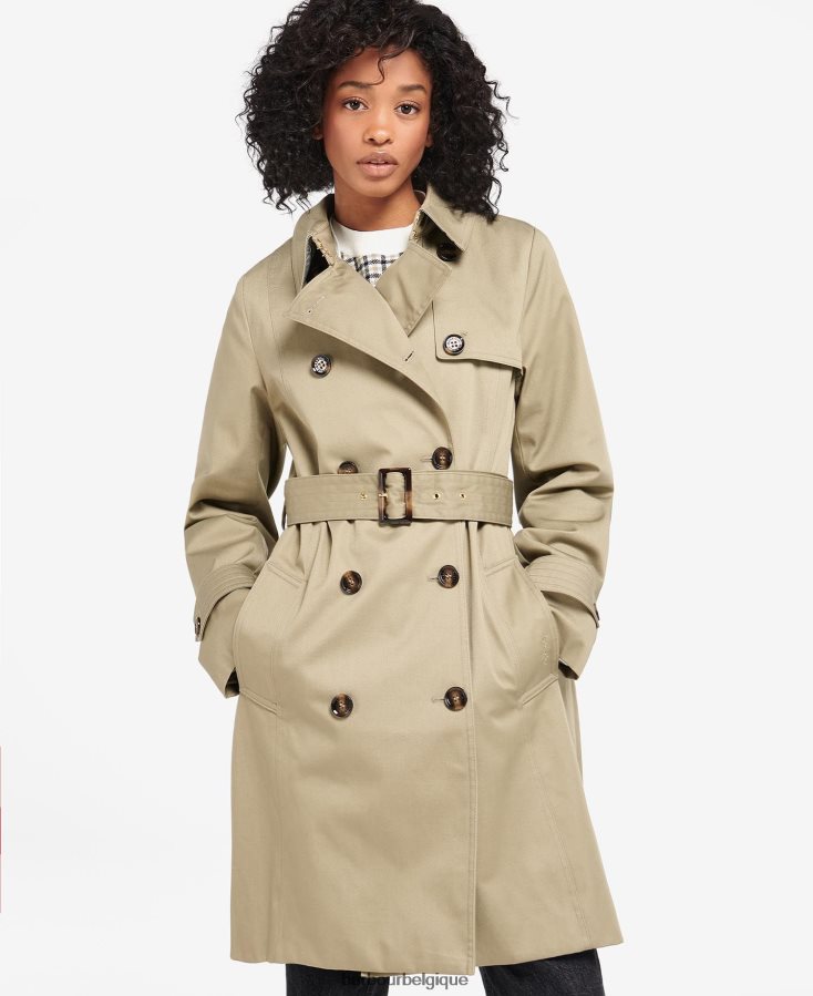 vêtements Barbour trench court imperméable greta marine foncé/peuplier ancien femmes T2L6ZP1526