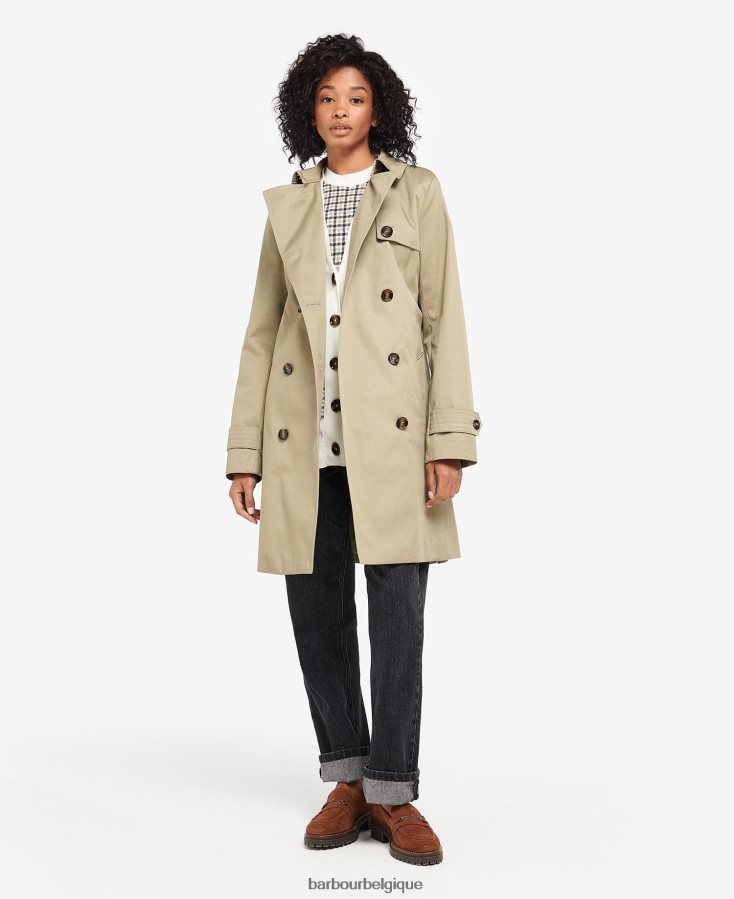 vêtements Barbour trench court imperméable greta marine foncé/peuplier ancien femmes T2L6ZP1526