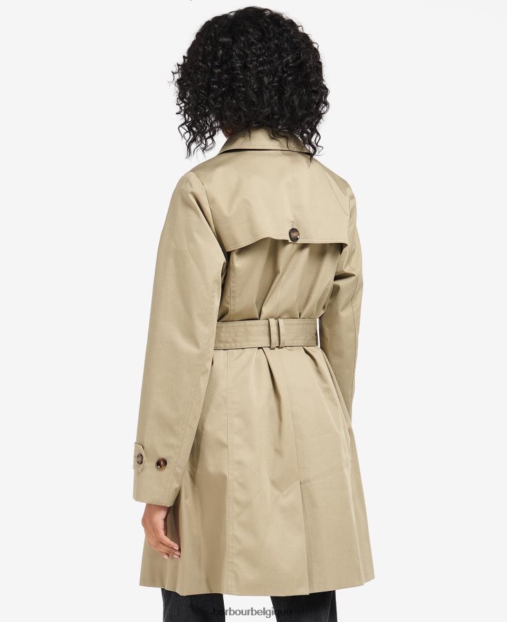 vêtements Barbour trench court imperméable greta marine foncé/peuplier ancien femmes T2L6ZP1526
