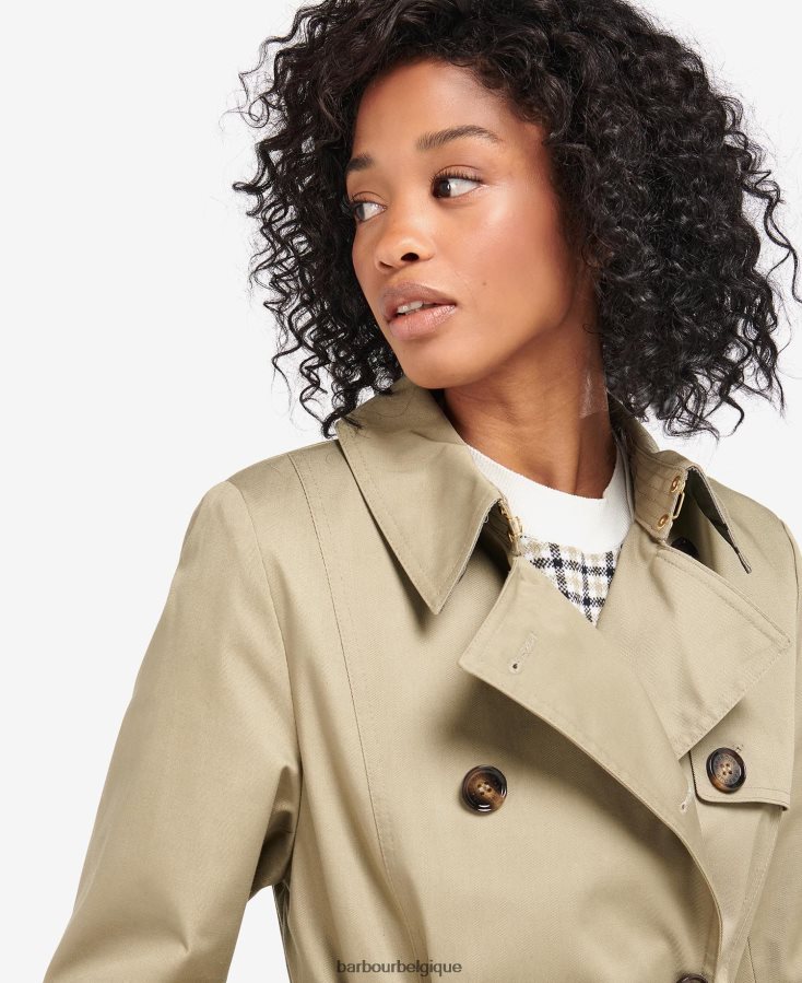 vêtements Barbour trench court imperméable greta marine foncé/peuplier ancien femmes T2L6ZP1526