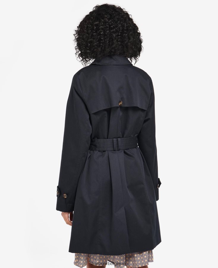 vêtements Barbour trench court imperméable greta marine foncé/peuplier ancien femmes T2L6ZP1528