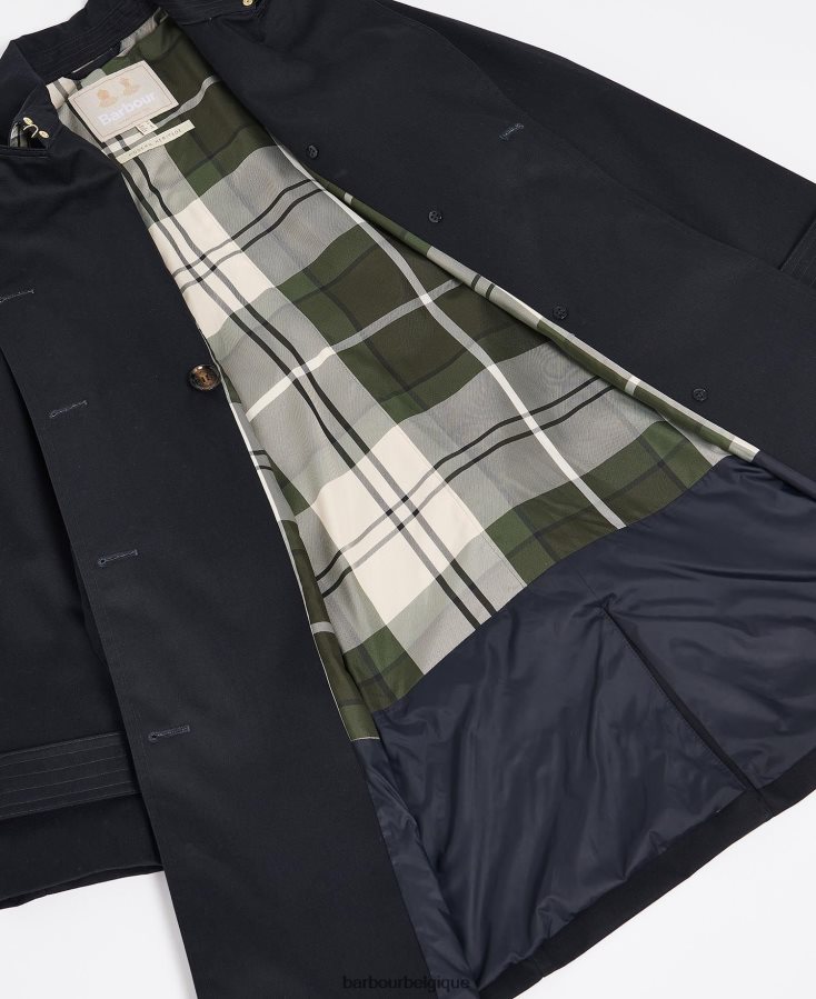 vêtements Barbour trench court imperméable greta marine foncé/peuplier ancien femmes T2L6ZP1528