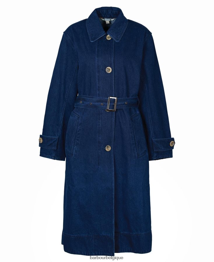 vêtements Barbour trench décontracté en jean somerland lavage foncé femmes T2L6ZP1527