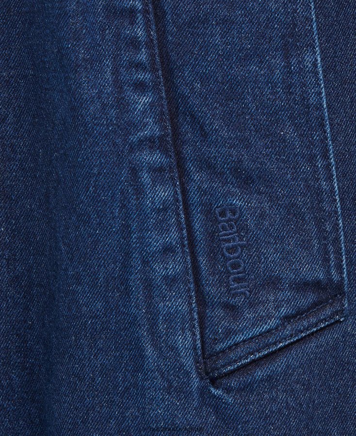 vêtements Barbour trench décontracté en jean somerland lavage foncé femmes T2L6ZP1527