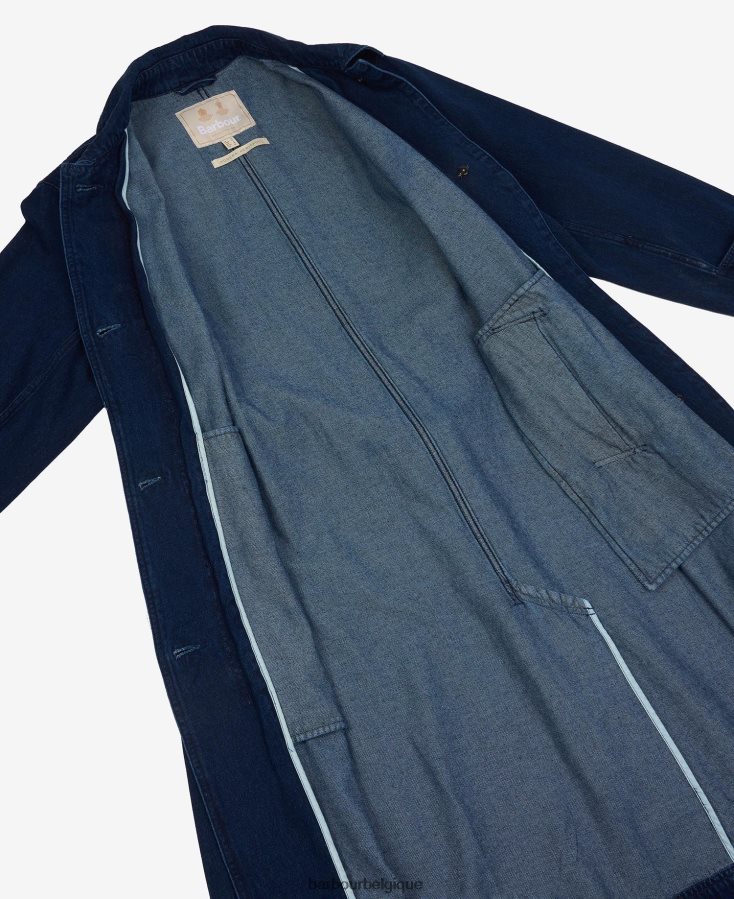 vêtements Barbour trench décontracté en jean somerland lavage foncé femmes T2L6ZP1527