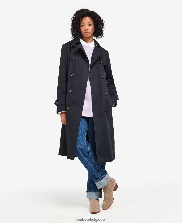 vêtements Barbour trench imperméable greta tartan minuit/palissandre femmes T2L6ZP1531
