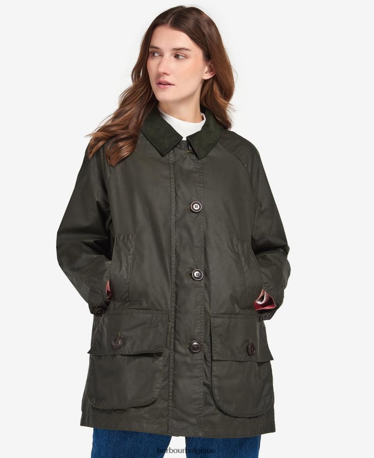 vêtements Barbour veste cirée au sel archive olive/rose punch femmes T2L6ZP1379
