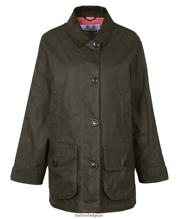 vêtements Barbour veste cirée au sel archive olive/rose punch femmes T2L6ZP1379