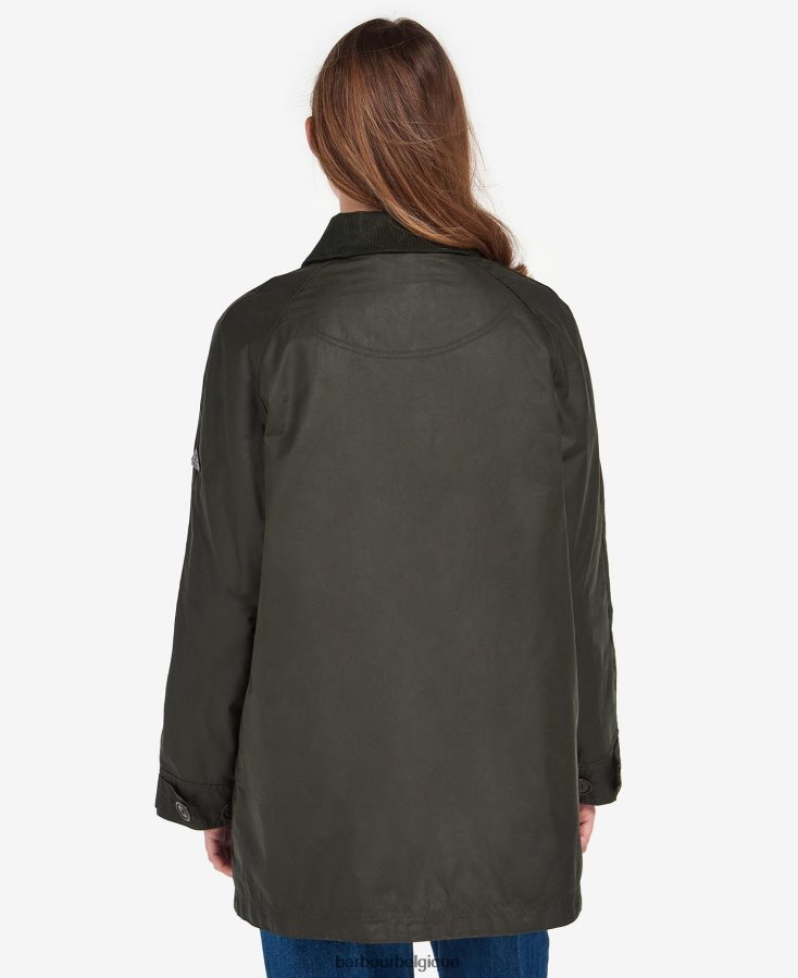 vêtements Barbour veste cirée au sel archive olive/rose punch femmes T2L6ZP1379