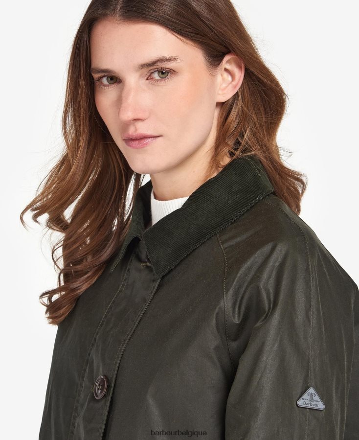 vêtements Barbour veste cirée au sel archive olive/rose punch femmes T2L6ZP1379