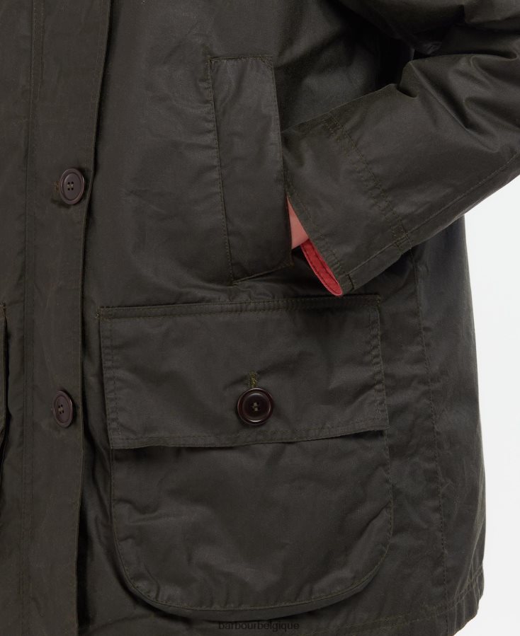 vêtements Barbour veste cirée au sel archive olive/rose punch femmes T2L6ZP1379