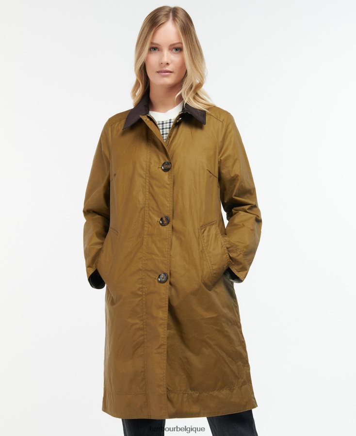 vêtements Barbour veste cirée brora sable/peuplier ancien femmes T2L6ZP1391