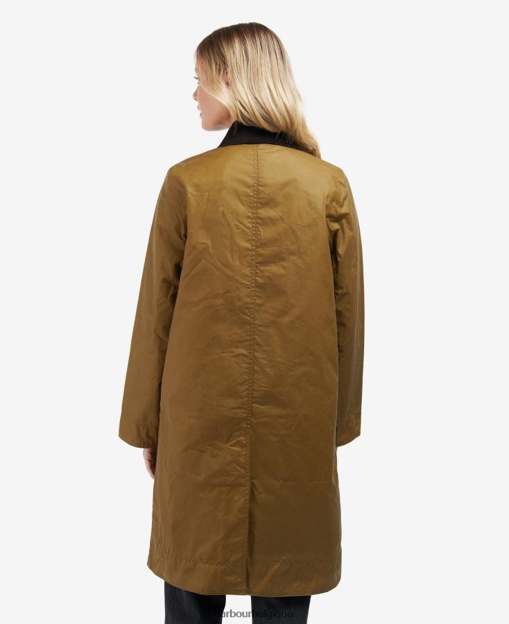 vêtements Barbour veste cirée brora sable/peuplier ancien femmes T2L6ZP1391