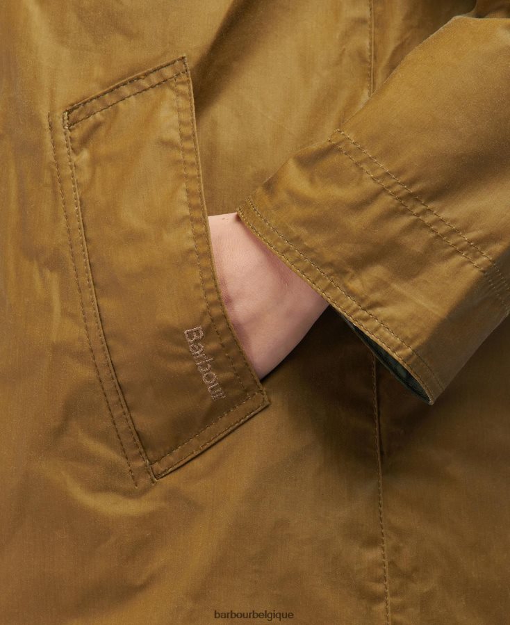 vêtements Barbour veste cirée brora sable/peuplier ancien femmes T2L6ZP1391