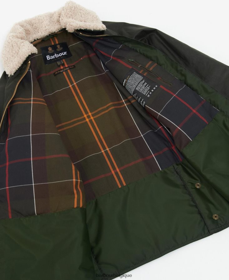 vêtements Barbour veste cirée carloway fougère/tartan classique femmes T2L6ZP1390