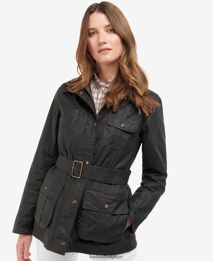 vêtements Barbour veste cirée à ceinture rustique/classique femmes T2L6ZP1394