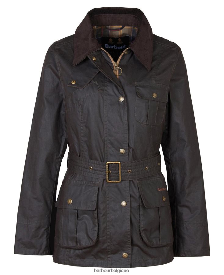 vêtements Barbour veste cirée à ceinture rustique/classique femmes T2L6ZP1394