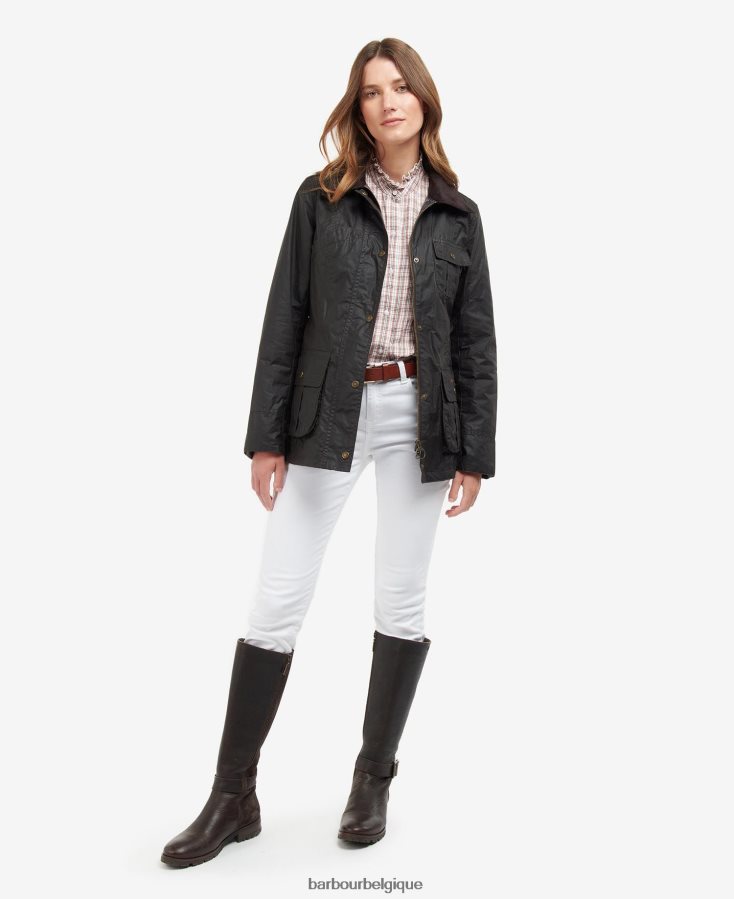 vêtements Barbour veste cirée à ceinture rustique/classique femmes T2L6ZP1394