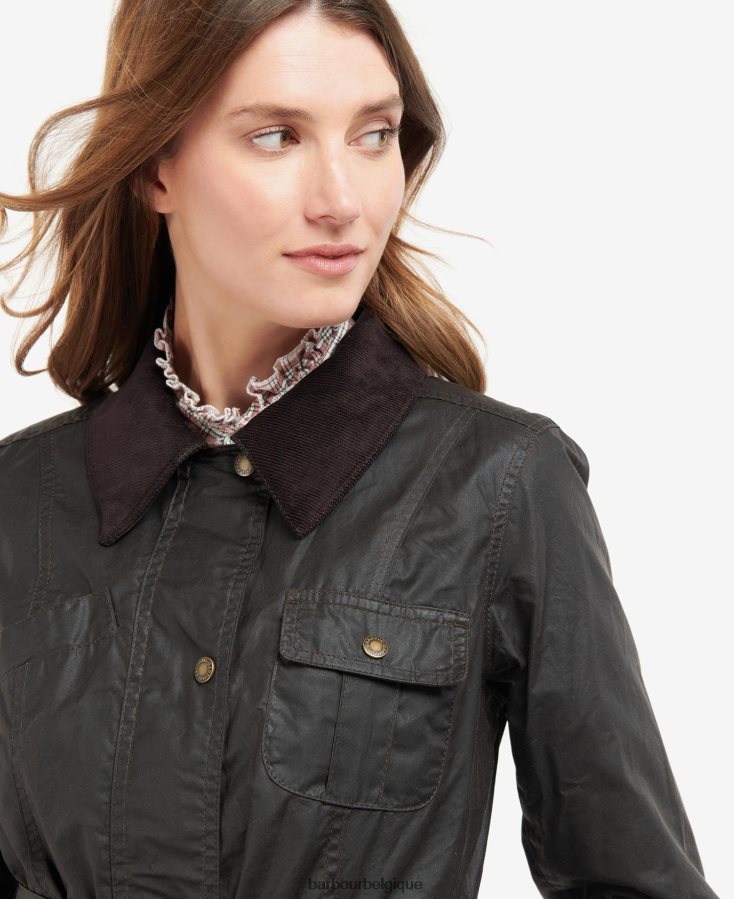vêtements Barbour veste cirée à ceinture rustique/classique femmes T2L6ZP1394