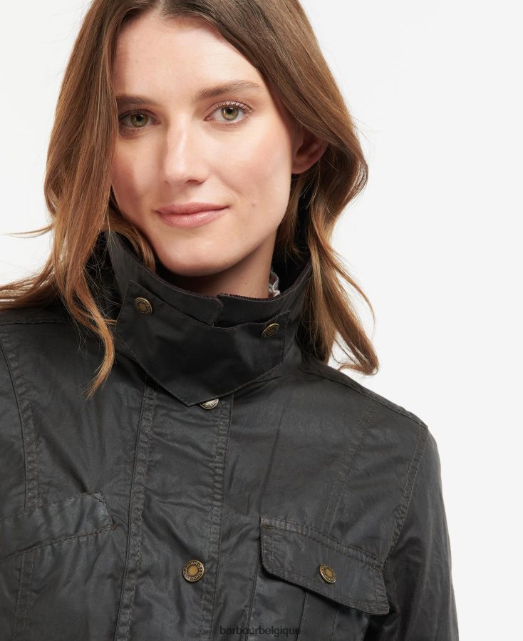 vêtements Barbour veste cirée à ceinture rustique/classique femmes T2L6ZP1394