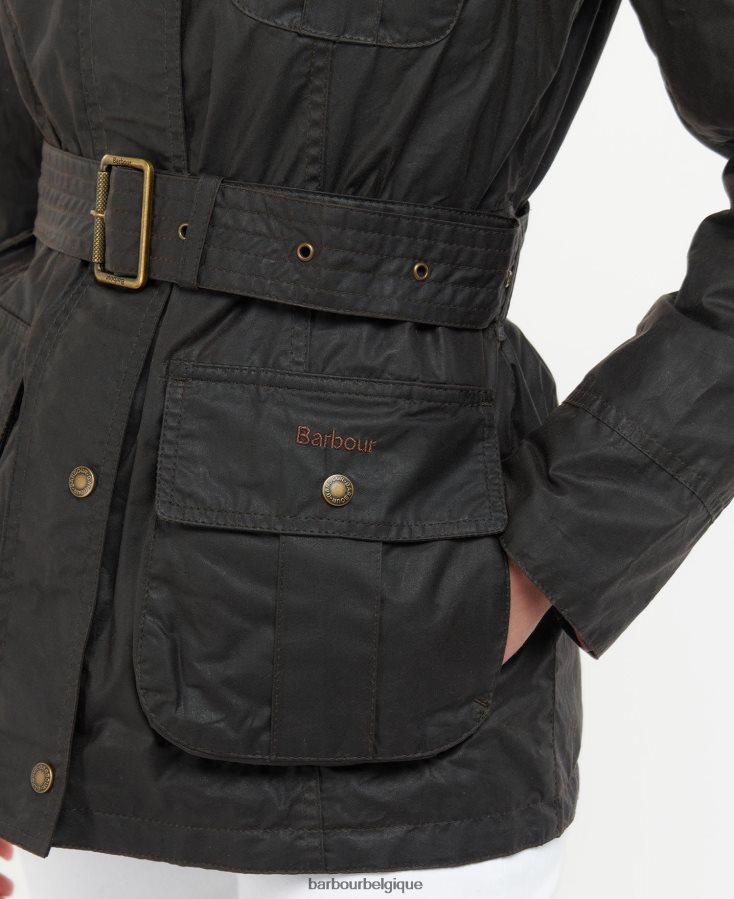 vêtements Barbour veste cirée à ceinture rustique/classique femmes T2L6ZP1394