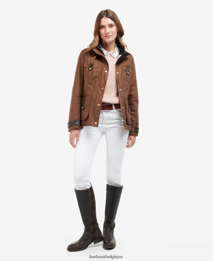 vêtements Barbour veste cirée de défense premium archive olive/antique femmes T2L6ZP1377