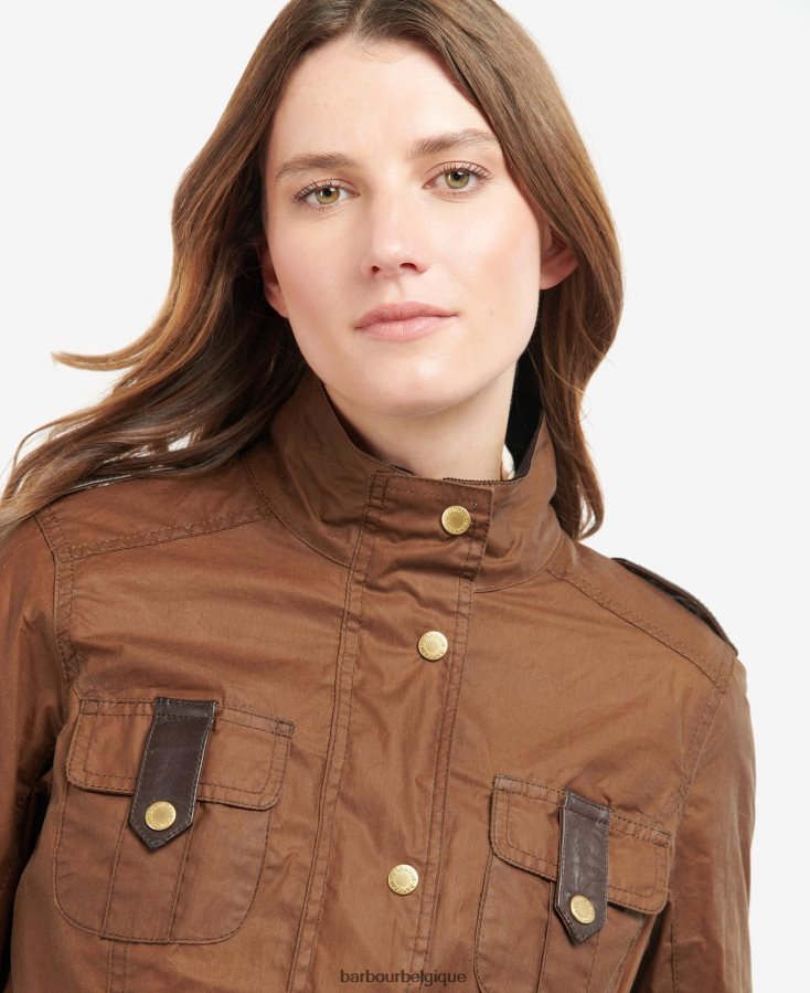 vêtements Barbour veste cirée de défense premium archive olive/antique femmes T2L6ZP1377